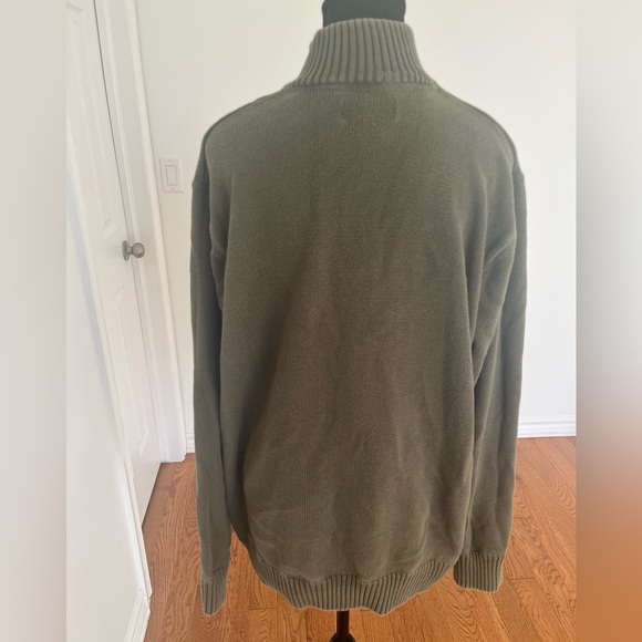 EDDIE BAUER Men’s Quarter Zip Sweater High Neck Leather Tab Pullover - Picture 4 of 5